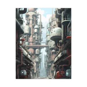 Pipe-Lined Industrial Avenue Canvas Print