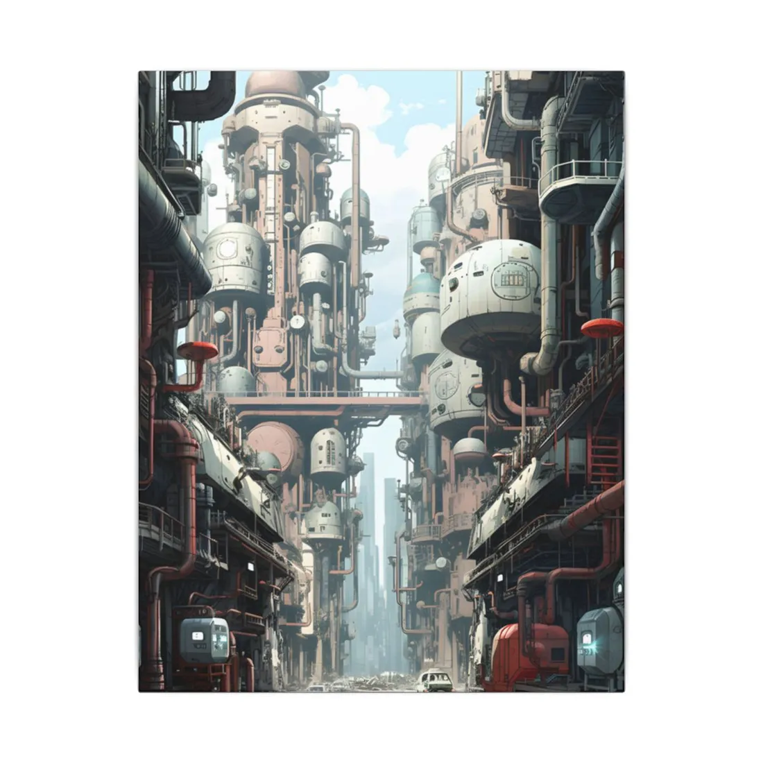 Post-Apocalyptic Metropolis: Forgotten Industrial Hub - Canvas