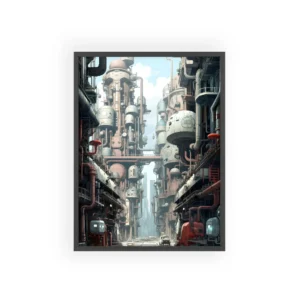 Pipe-Lined Industrial Avenue Framed Poster