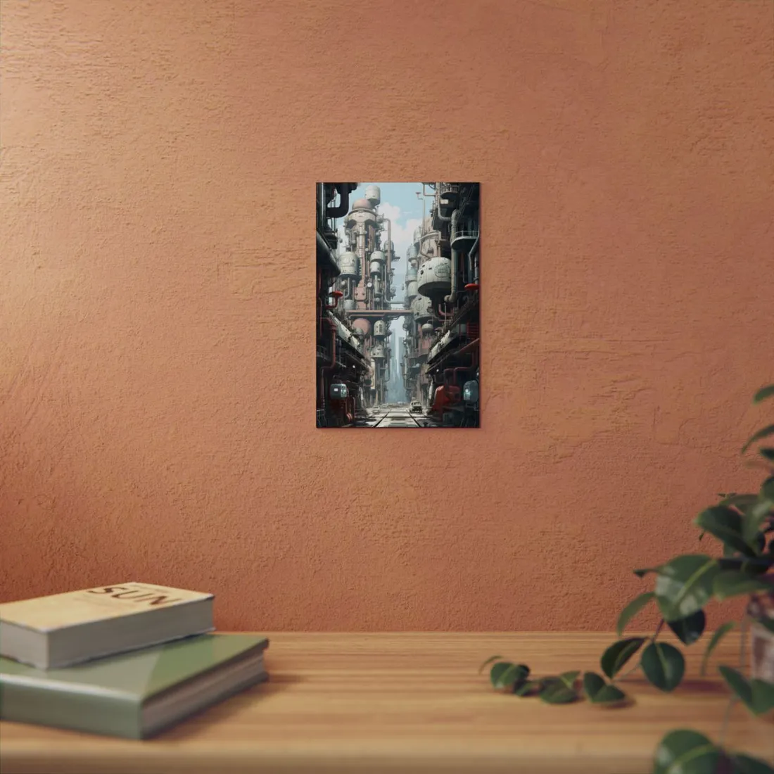 Post-Apocalyptic Metropolis: Forgotten Industrial Hub - Metal Poster