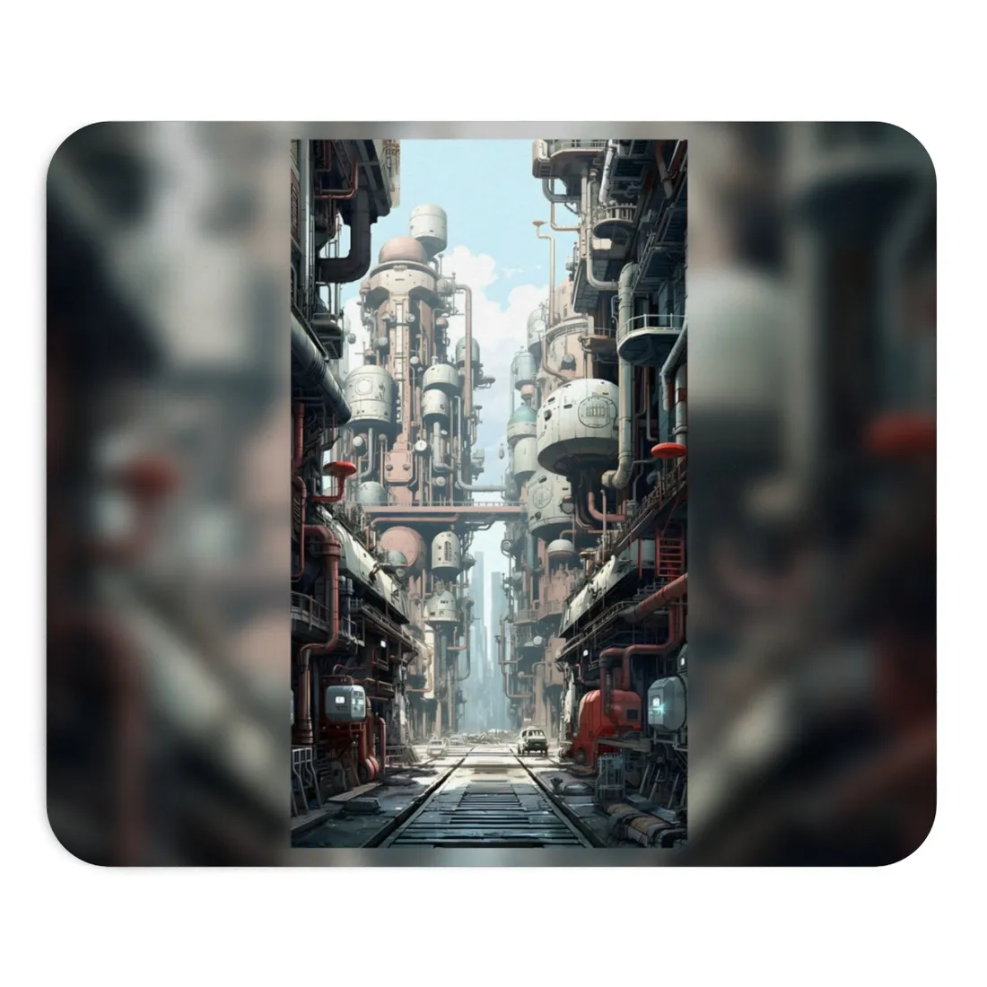 Post-Apocalyptic Metropolis: Forgotten Industrial Hub - Mouse Pad