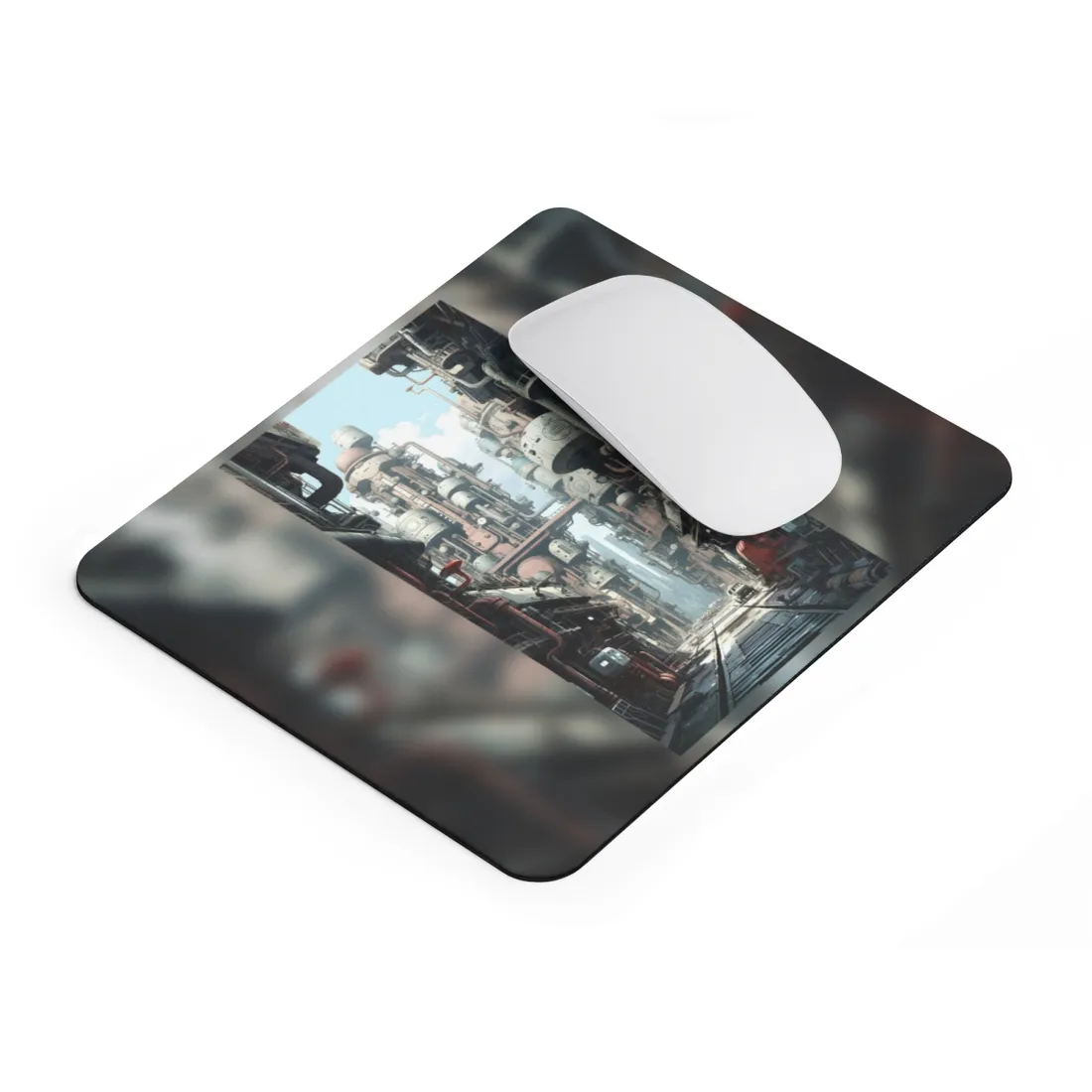 Post-Apocalyptic Metropolis: Forgotten Industrial Hub - Mouse Pad