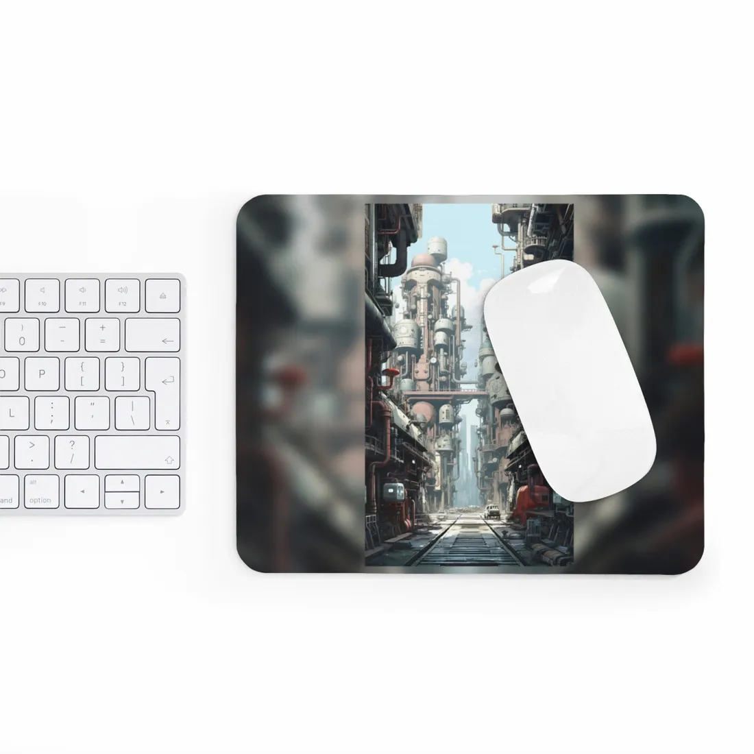 Post-Apocalyptic Metropolis: Forgotten Industrial Hub - Mouse Pad