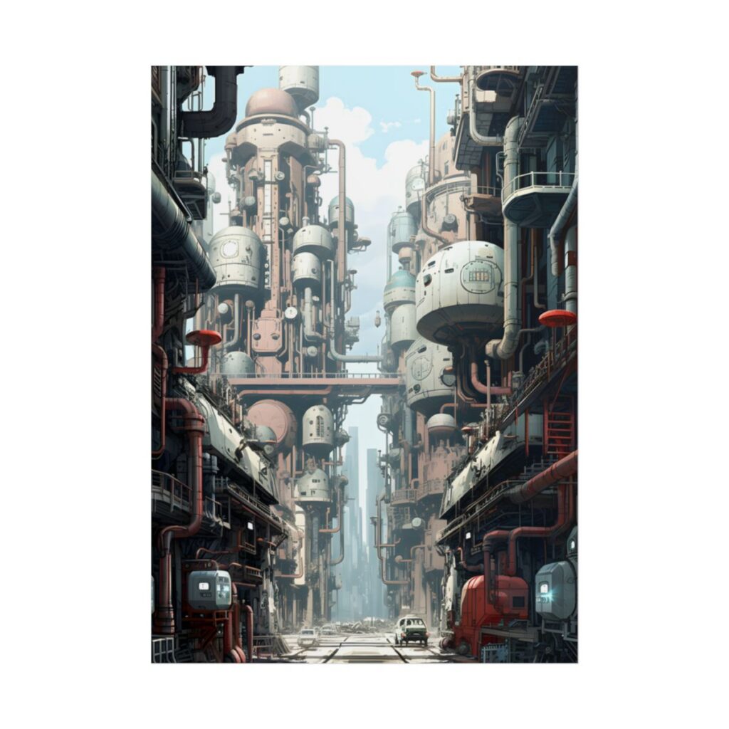 Post-Apocalyptic Metropolis: Forgotten Industrial Hub - Poster