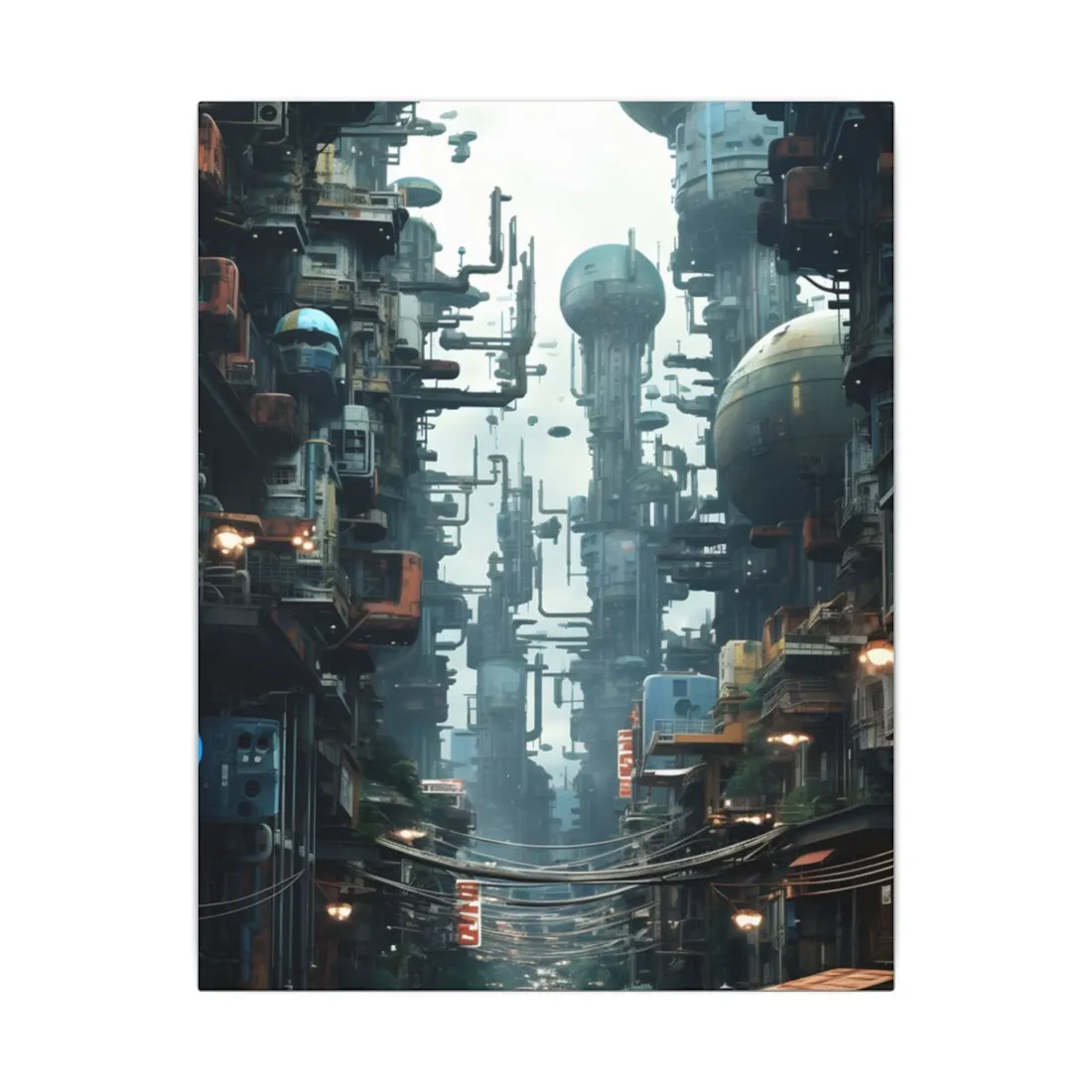 Post-Apocalyptic Ruin: Steampunk Cityscape Art - Canvas