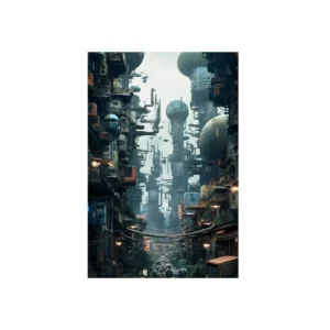 Domed Tower City Alley Metal Poster