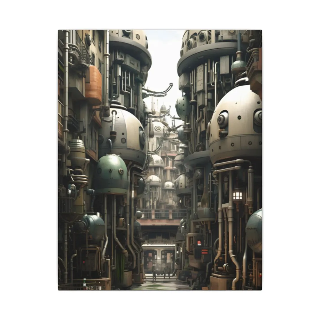 Post-Apocalyptic Steampunk City: Abandoned Metropolis - Canvas