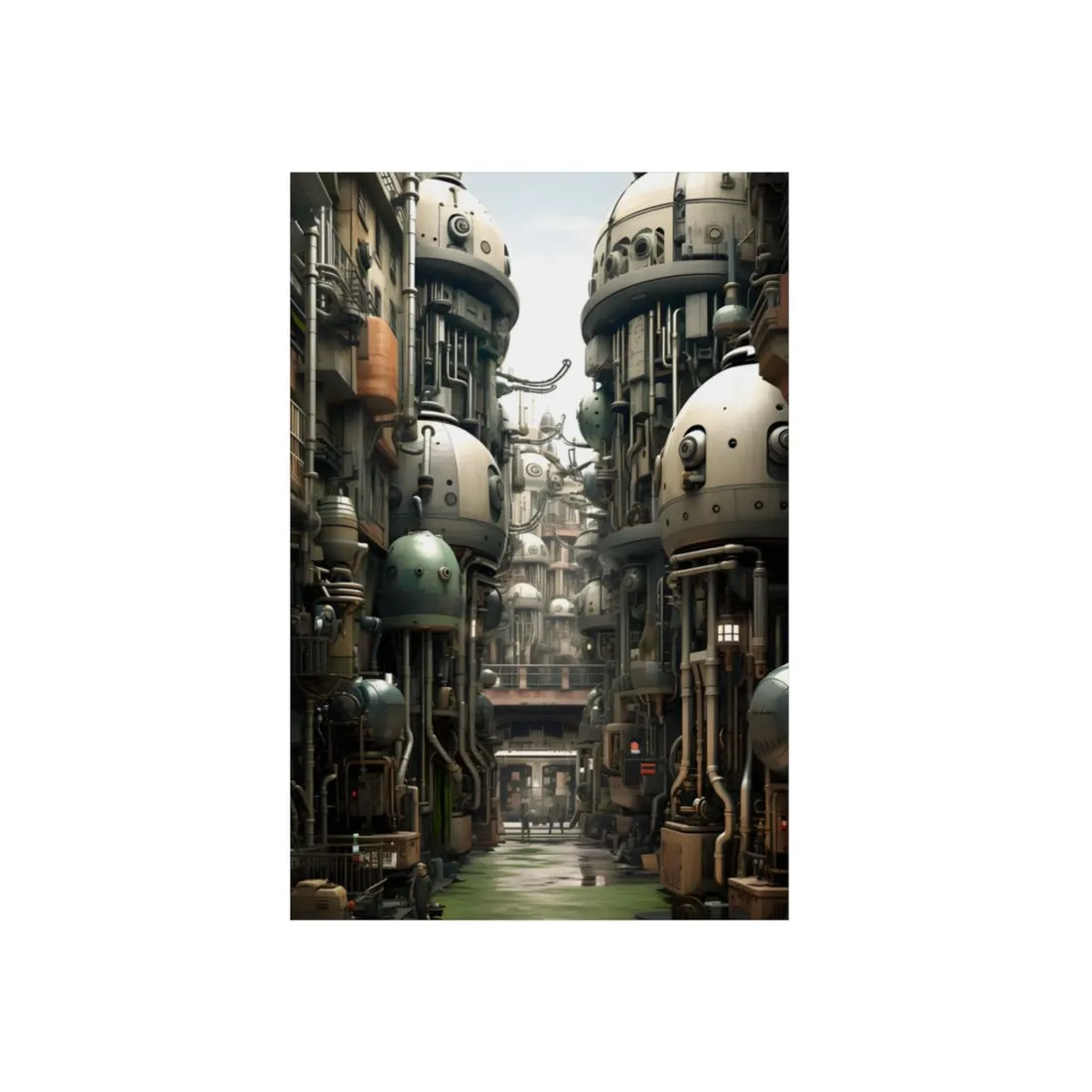Post-Apocalyptic Steampunk City: Abandoned Metropolis - Metal Poster
