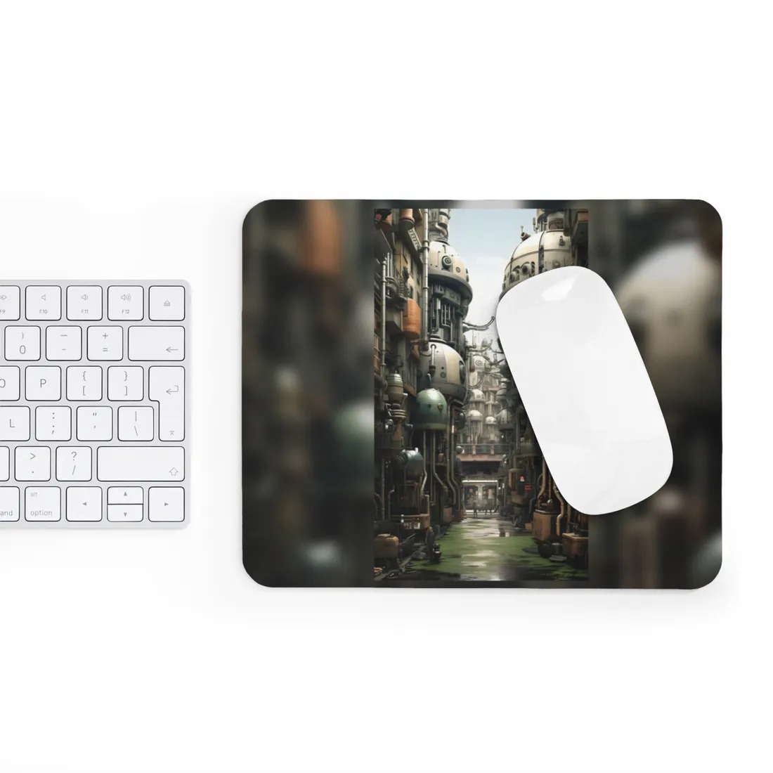 Post-Apocalyptic Steampunk City: Abandoned Metropolis - Mouse Pad