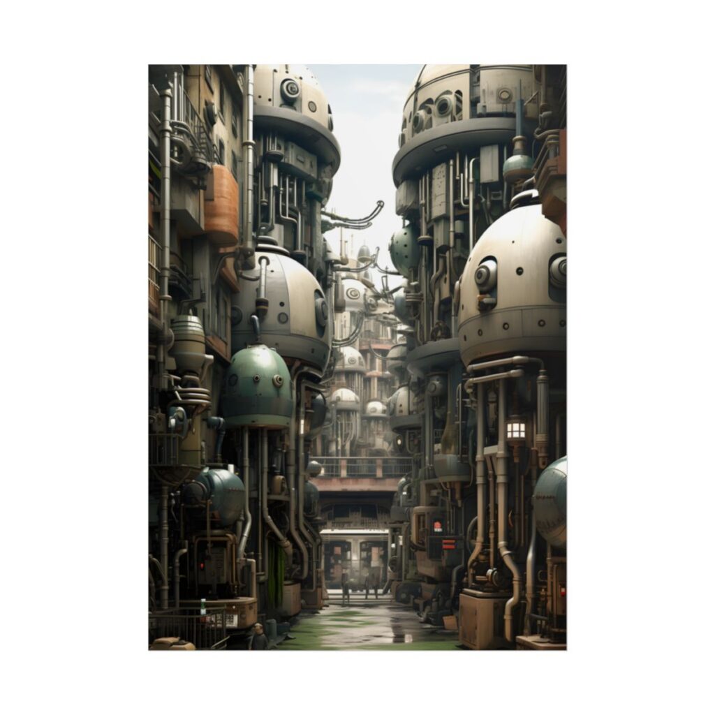Post-Apocalyptic Steampunk City: Abandoned Metropolis - Poster