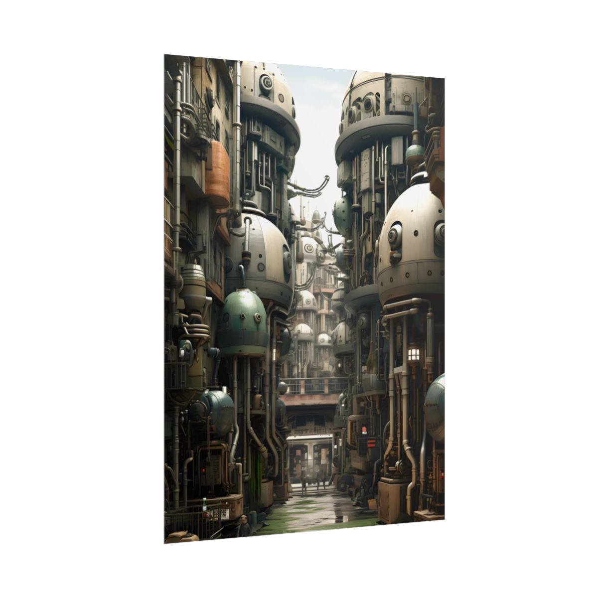 Post-Apocalyptic Steampunk City: Abandoned Metropolis - Poster
