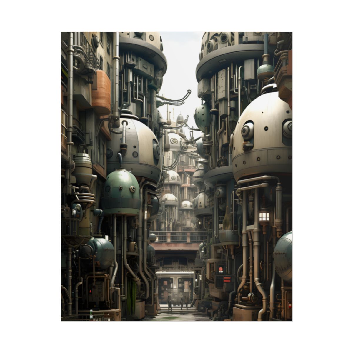Post-Apocalyptic Steampunk City: Abandoned Metropolis - Poster
