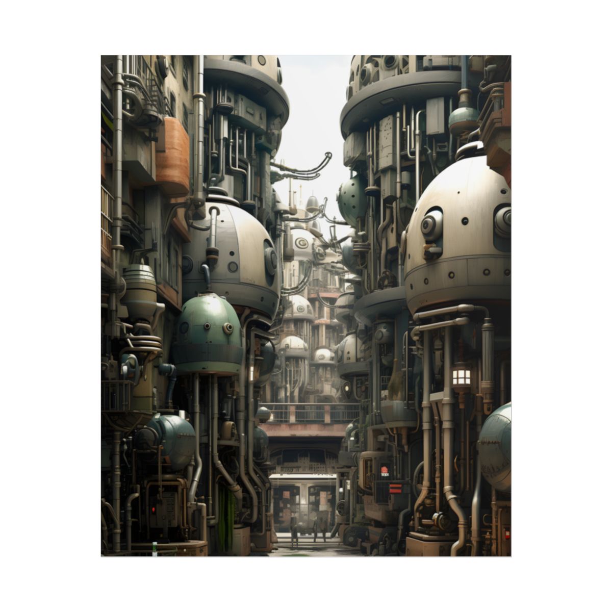 Post-Apocalyptic Steampunk City: Abandoned Metropolis - Poster