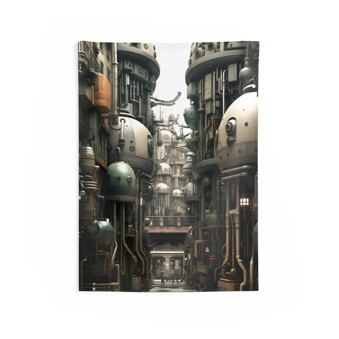 Post-Apocalyptic Steampunk City: Abandoned Metropolis - Wall Tapestry