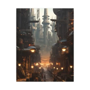 Futuristic City Street Canvas Print