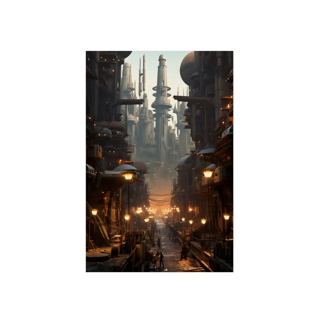 Post-Apocalyptic Steampunk City: Dystopian - Metal Poster