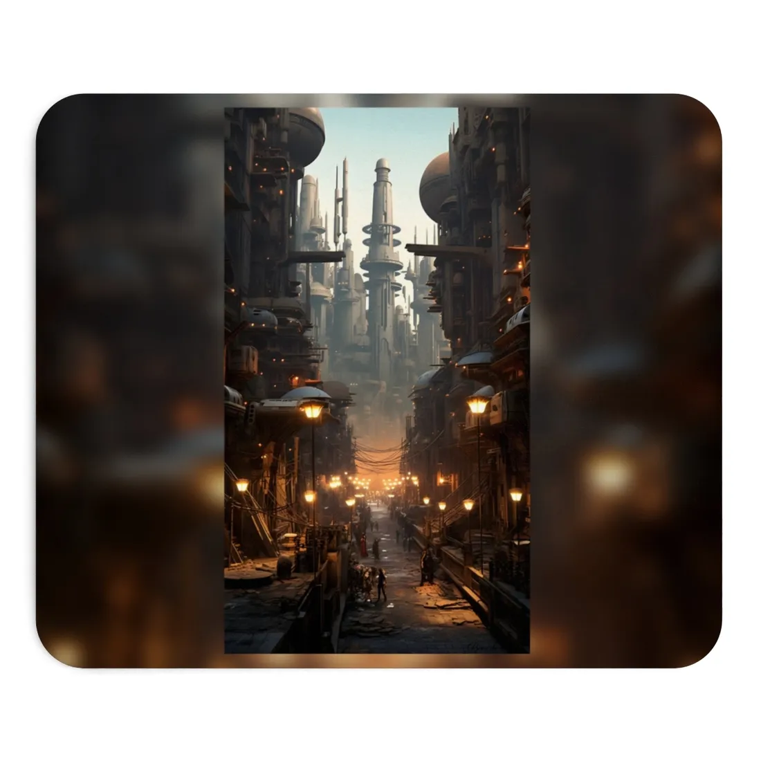 Post-Apocalyptic Steampunk City: Dystopian - Mouse Pad
