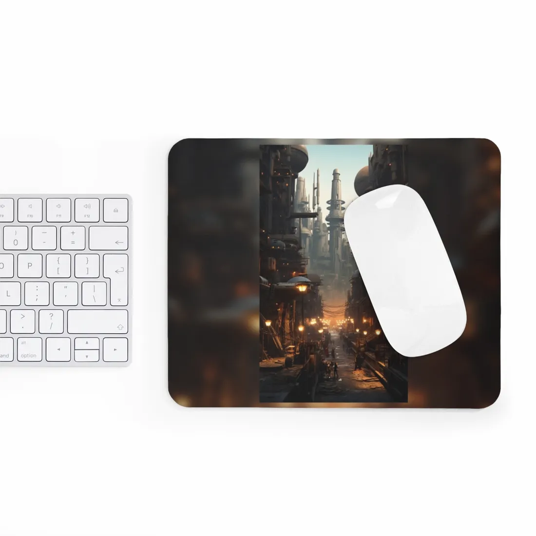 Post-Apocalyptic Steampunk City: Dystopian - Mouse Pad