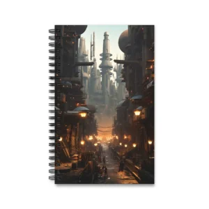 Futuristic City Street Spiral Notebook