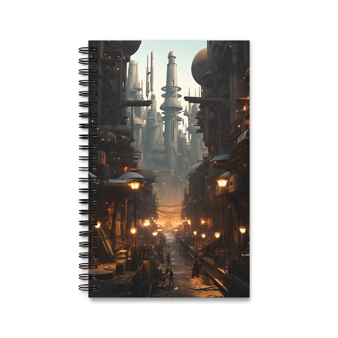 Post-Apocalyptic Steampunk City: Dystopian - Spiral Notebook