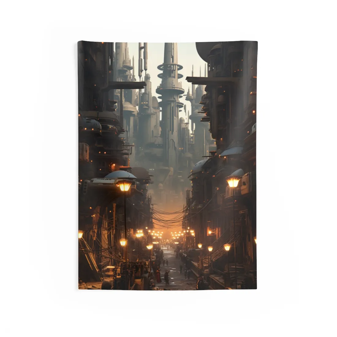Post-Apocalyptic Steampunk City: Dystopian - Wall Tapestry