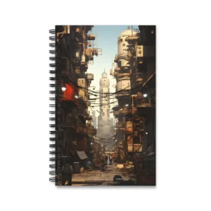 Dystopian City Alley with Wires Spiral Notebook