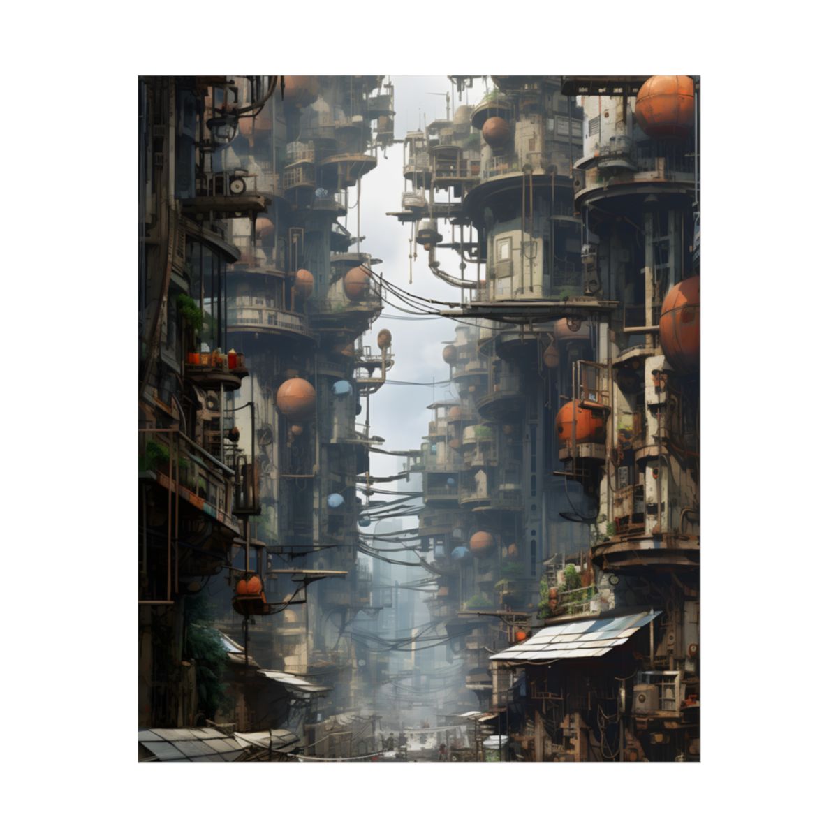 Post-Apocalyptic Steampunk Cityscape: Desolate Ruins Digital Art - Poster