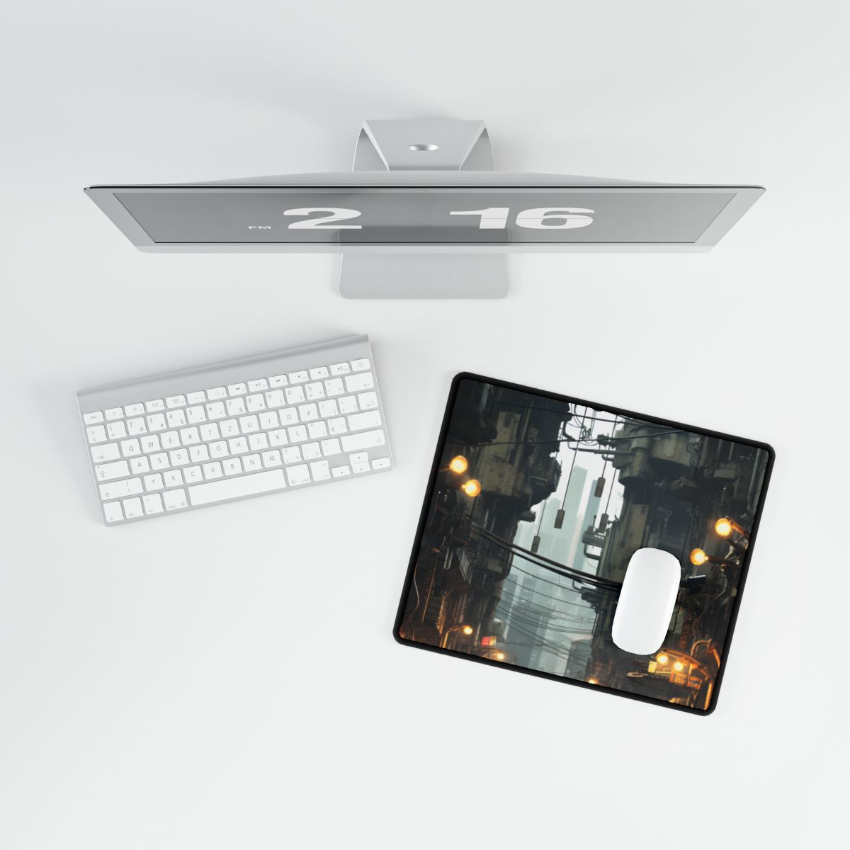 Post-Apocalyptic Steampunk Cityscape: Resilient Metropolis - Desk Mat