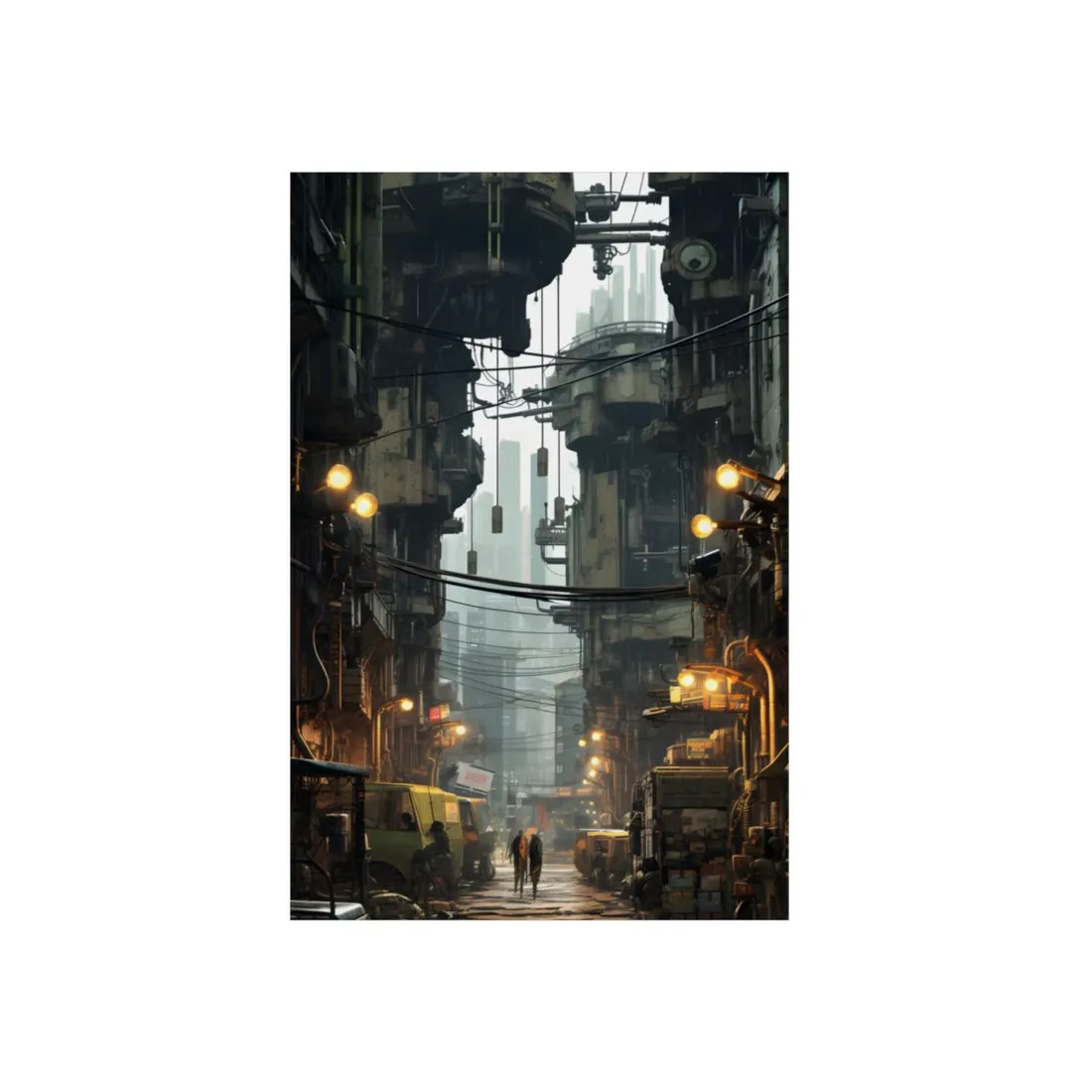 Post-Apocalyptic Steampunk Cityscape: Resilient Metropolis - Metal Poster