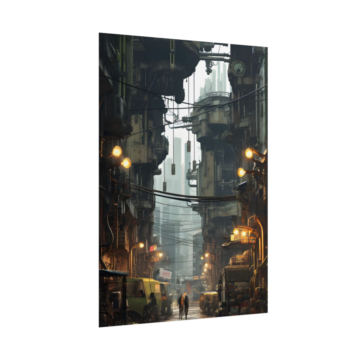 Post-Apocalyptic Steampunk Cityscape: Resilient Metropolis - Poster