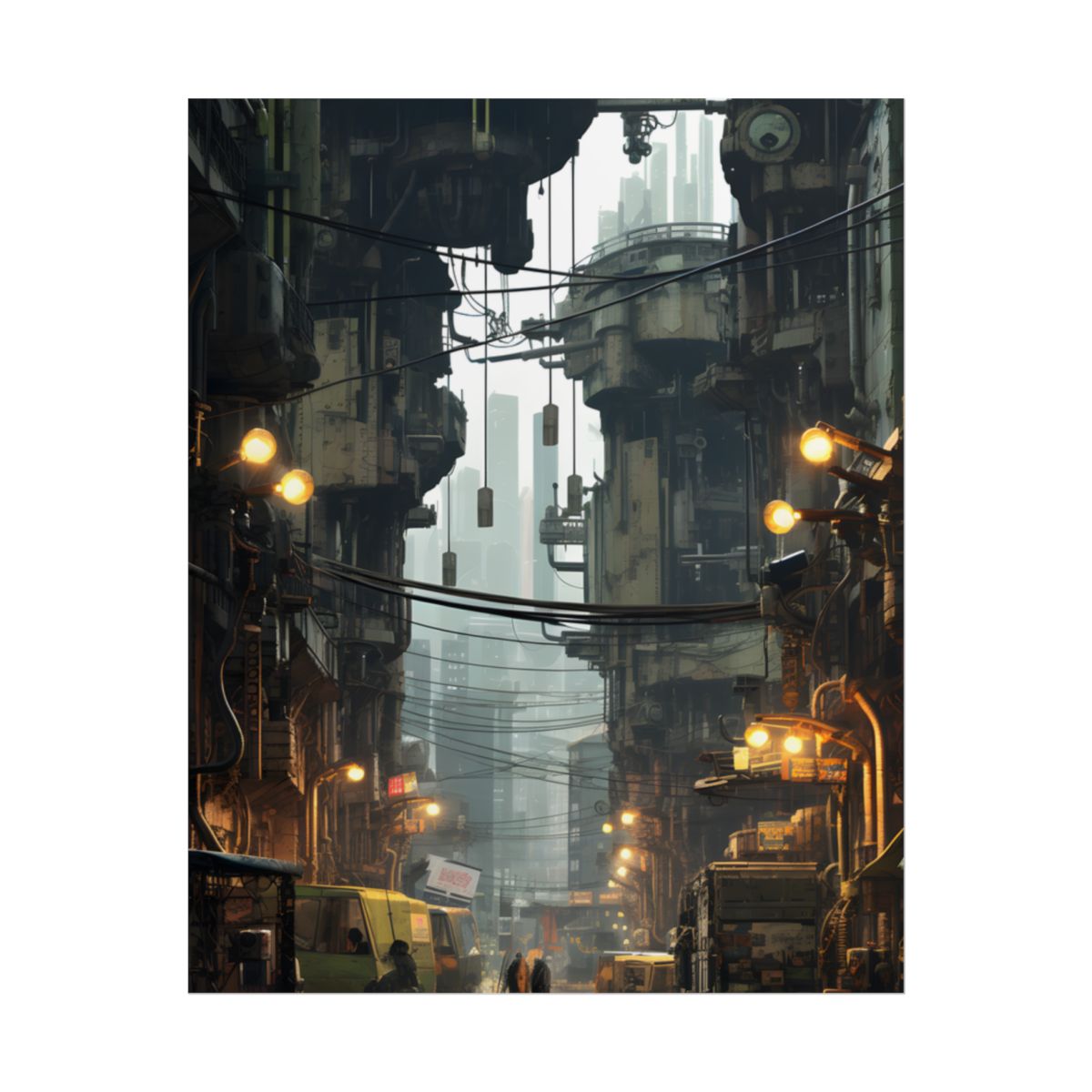 Post-Apocalyptic Steampunk Cityscape: Resilient Metropolis - Poster