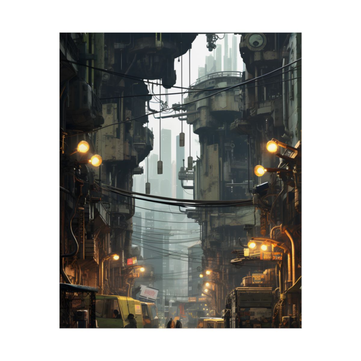 Post-Apocalyptic Steampunk Cityscape: Resilient Metropolis - Poster