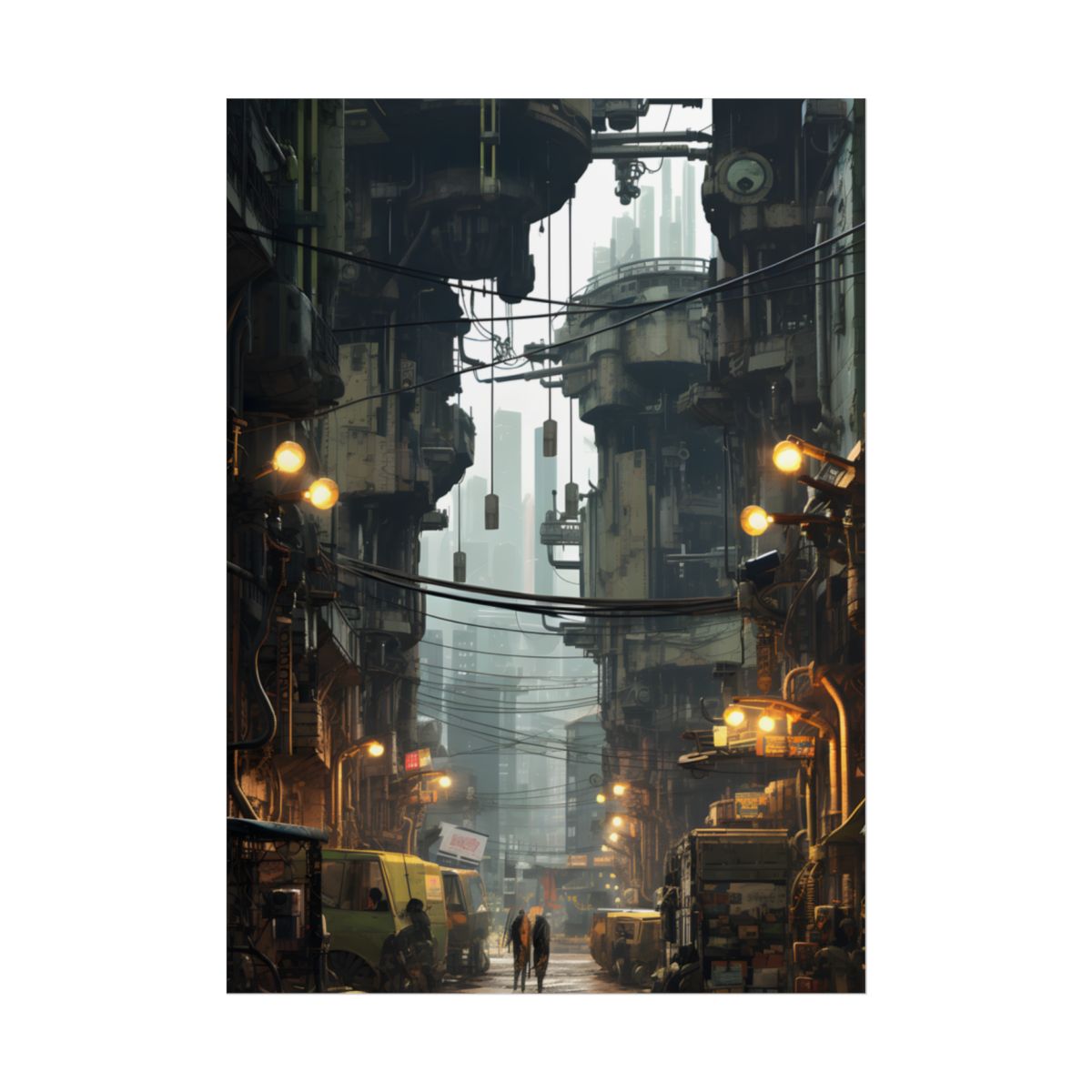 Post-Apocalyptic Steampunk Cityscape: Resilient Metropolis - Poster