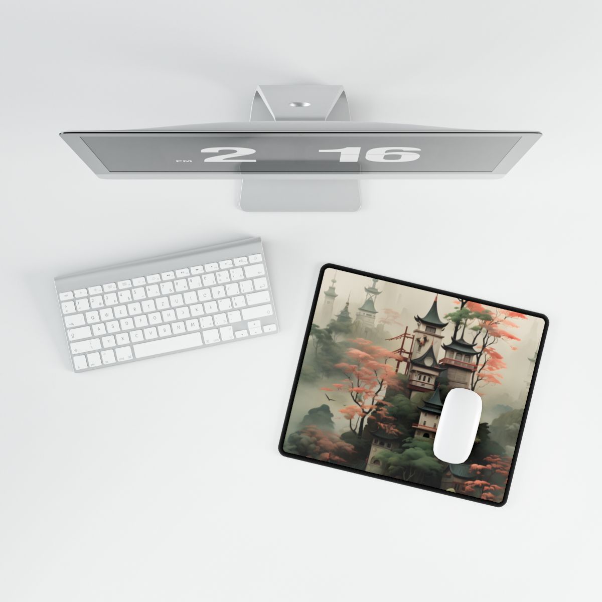 Post-Impressionist Landscape Masterpiece: Ash Magenta Dreams - Desk Mat