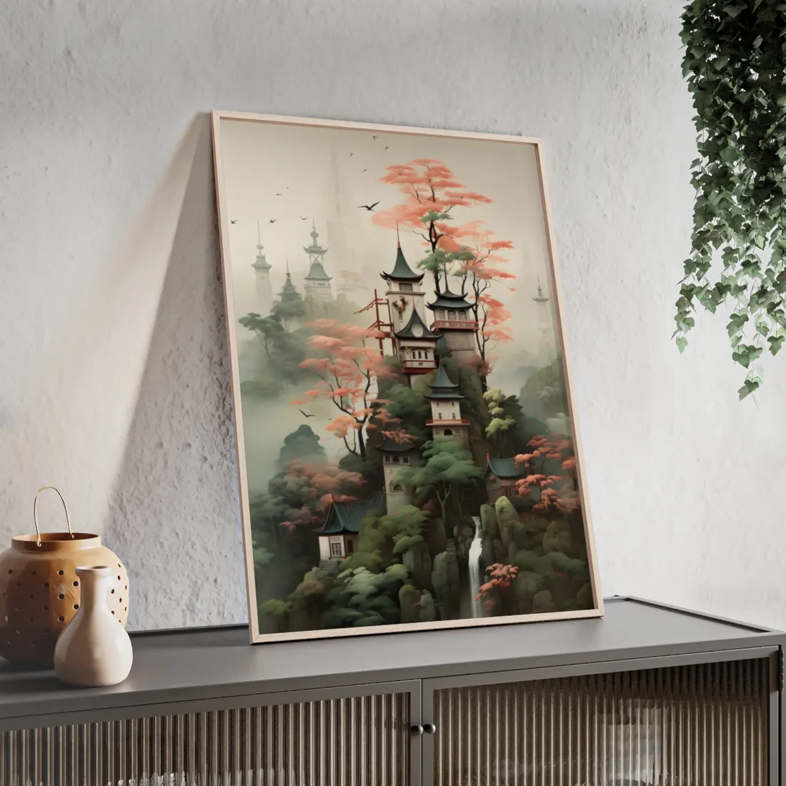 Post-Impressionist Landscape Masterpiece: Ash Magenta Dreams - Framed Poster