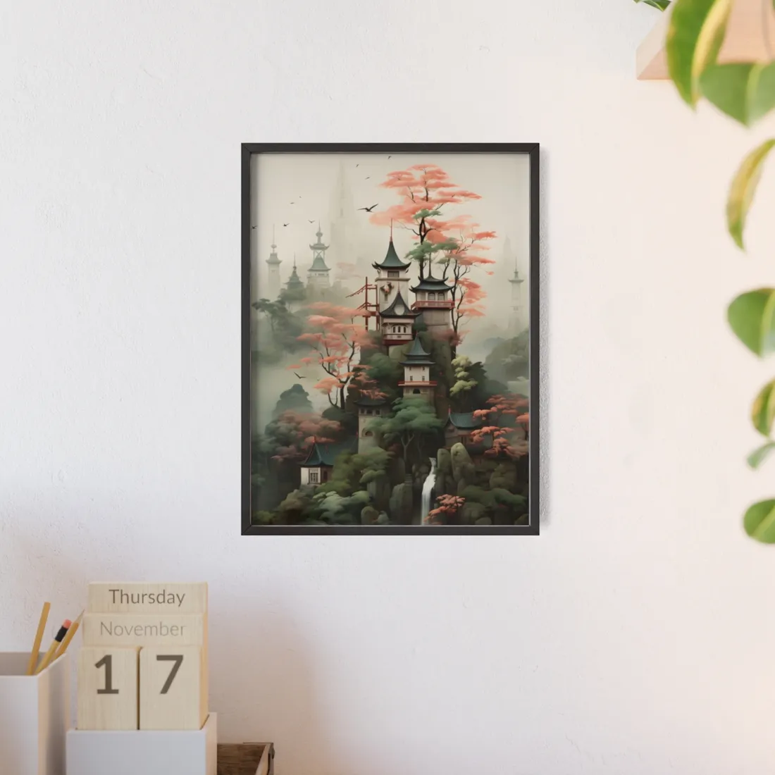 Post-Impressionist Landscape Masterpiece: Ash Magenta Dreams - Framed Poster