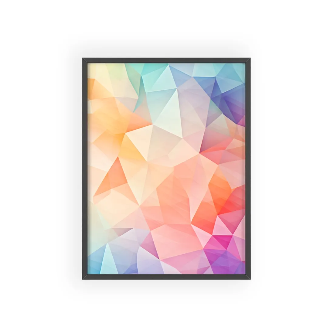 Prism Mosaic Home Decor: Pastel Color Wallpaper Art - Framed Poster