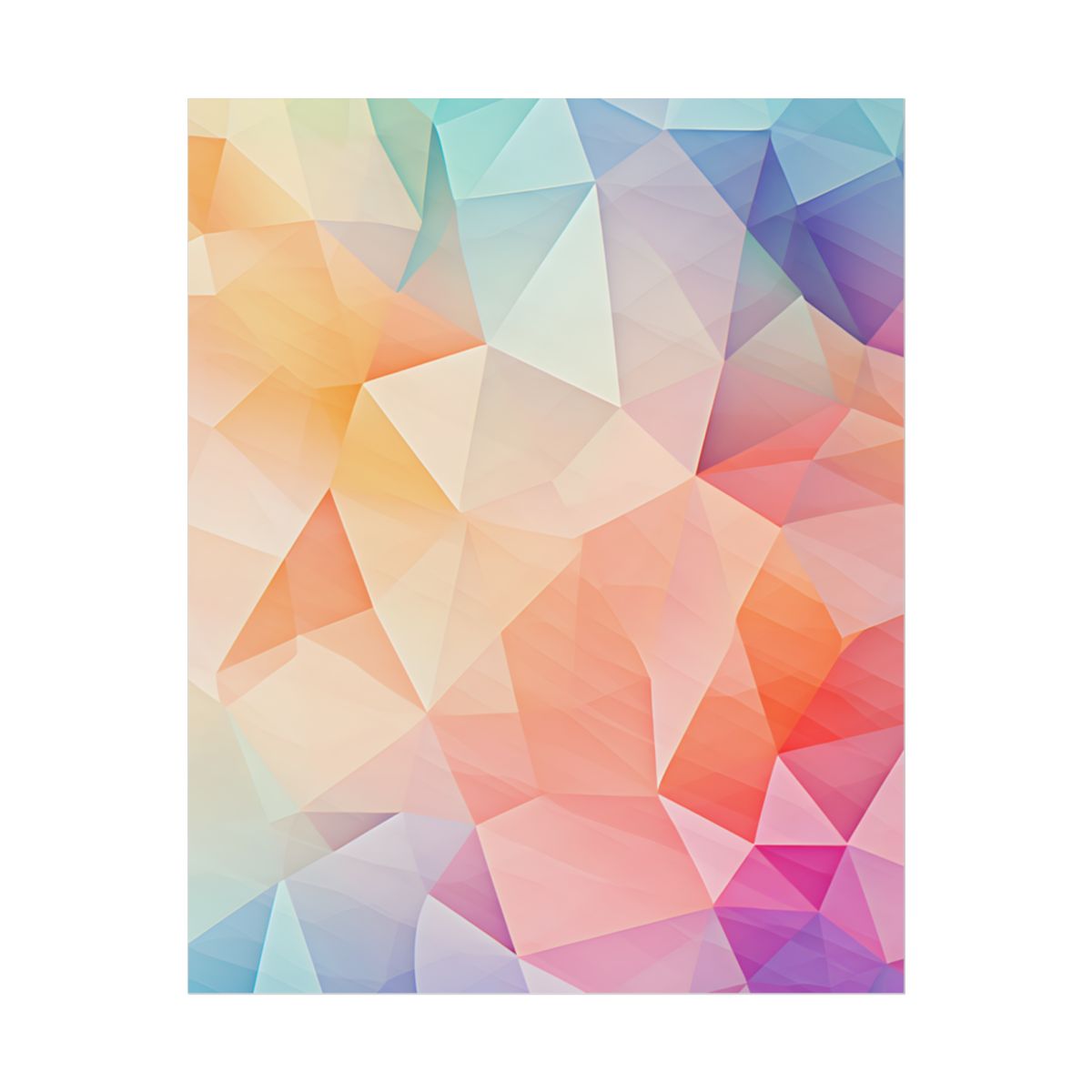 Prism Mosaic Home Decor: Pastel Color Wallpaper Art - Poster