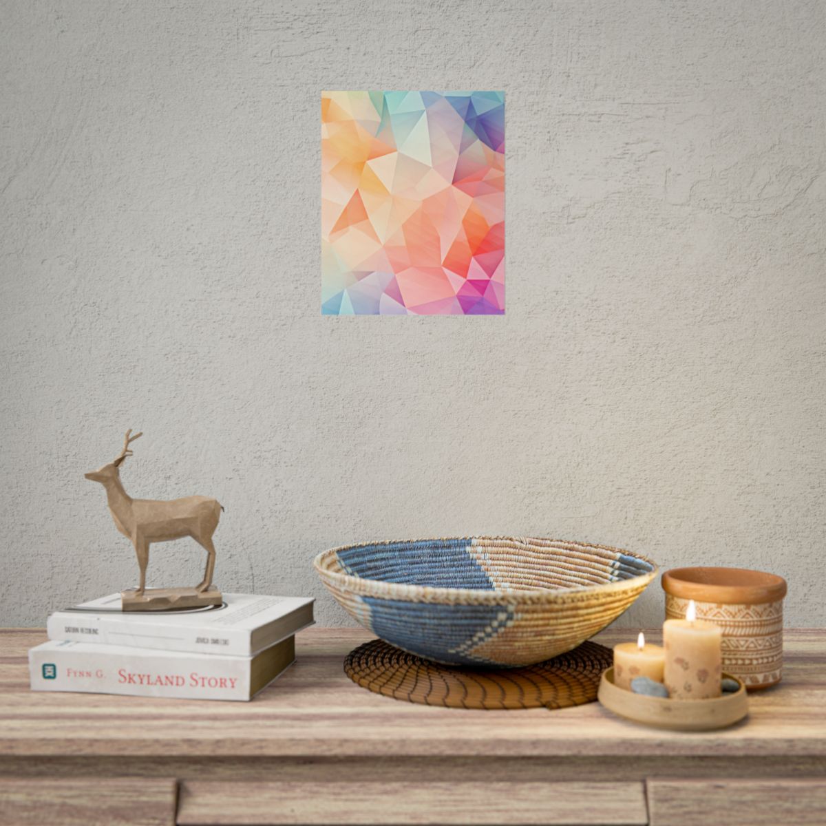 Prism Mosaic Home Decor: Pastel Color Wallpaper Art - Poster