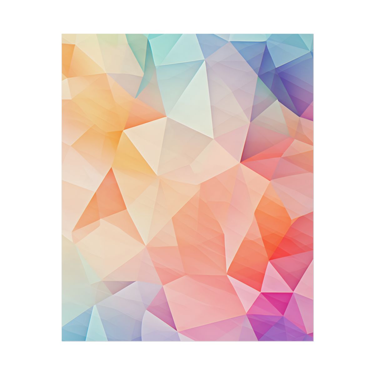 Prism Mosaic Home Decor: Pastel Color Wallpaper Art - Poster