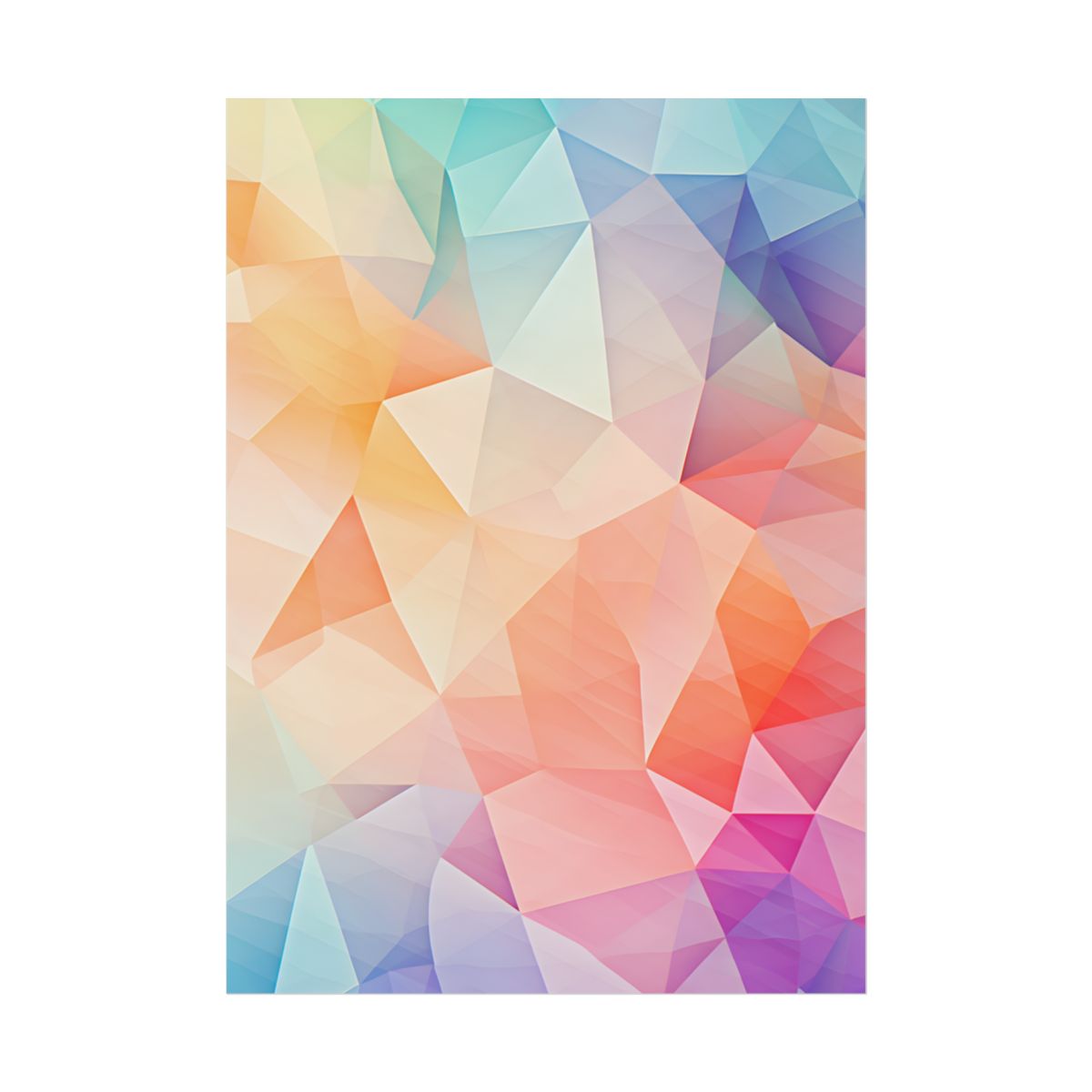 Prism Mosaic Home Decor: Pastel Color Wallpaper Art - Poster