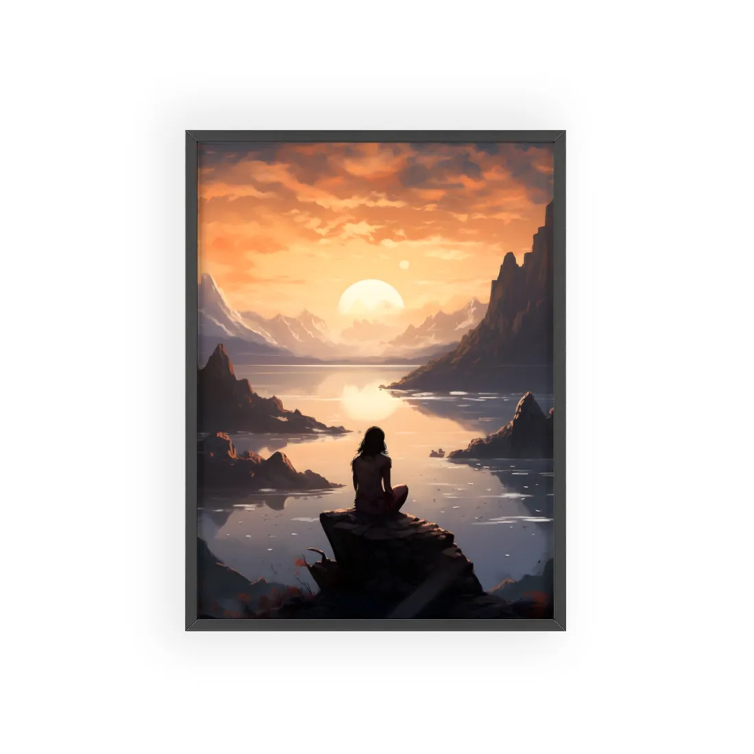 Profile Portrait: Monochrome Photography Art - Framed Poster