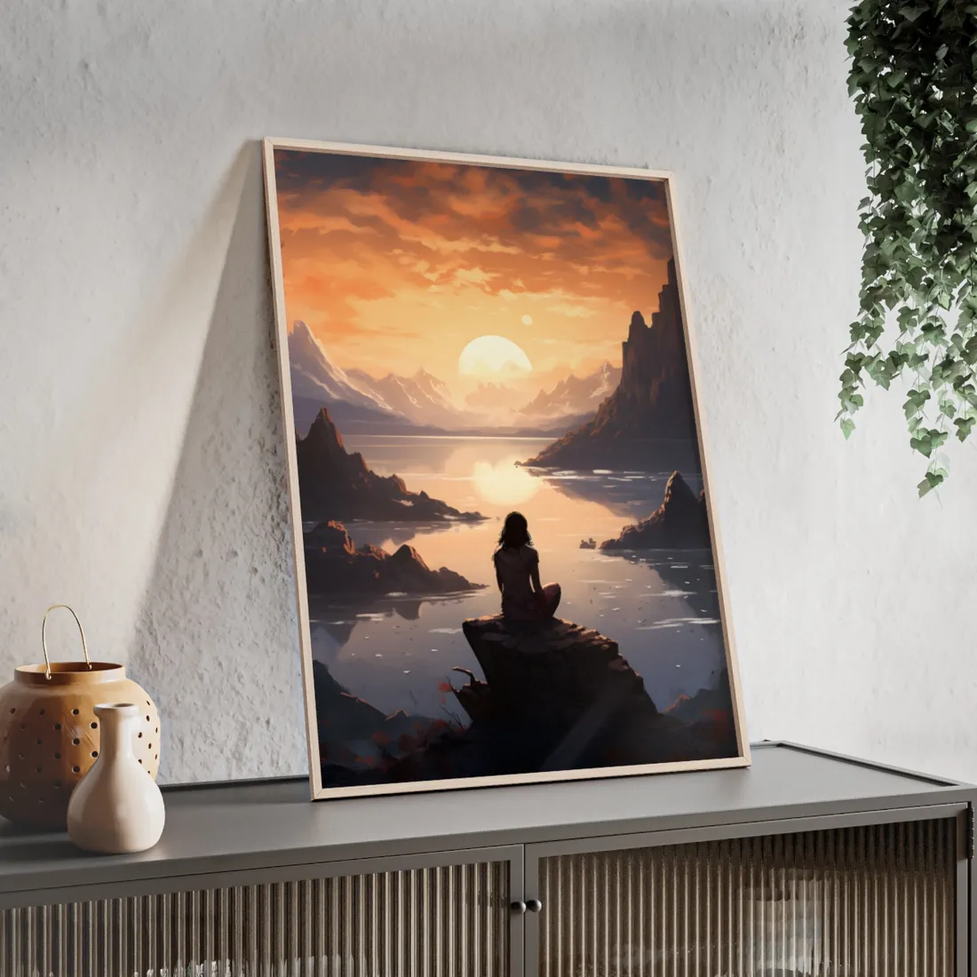 Profile Portrait: Monochrome Photography Art - Framed Poster