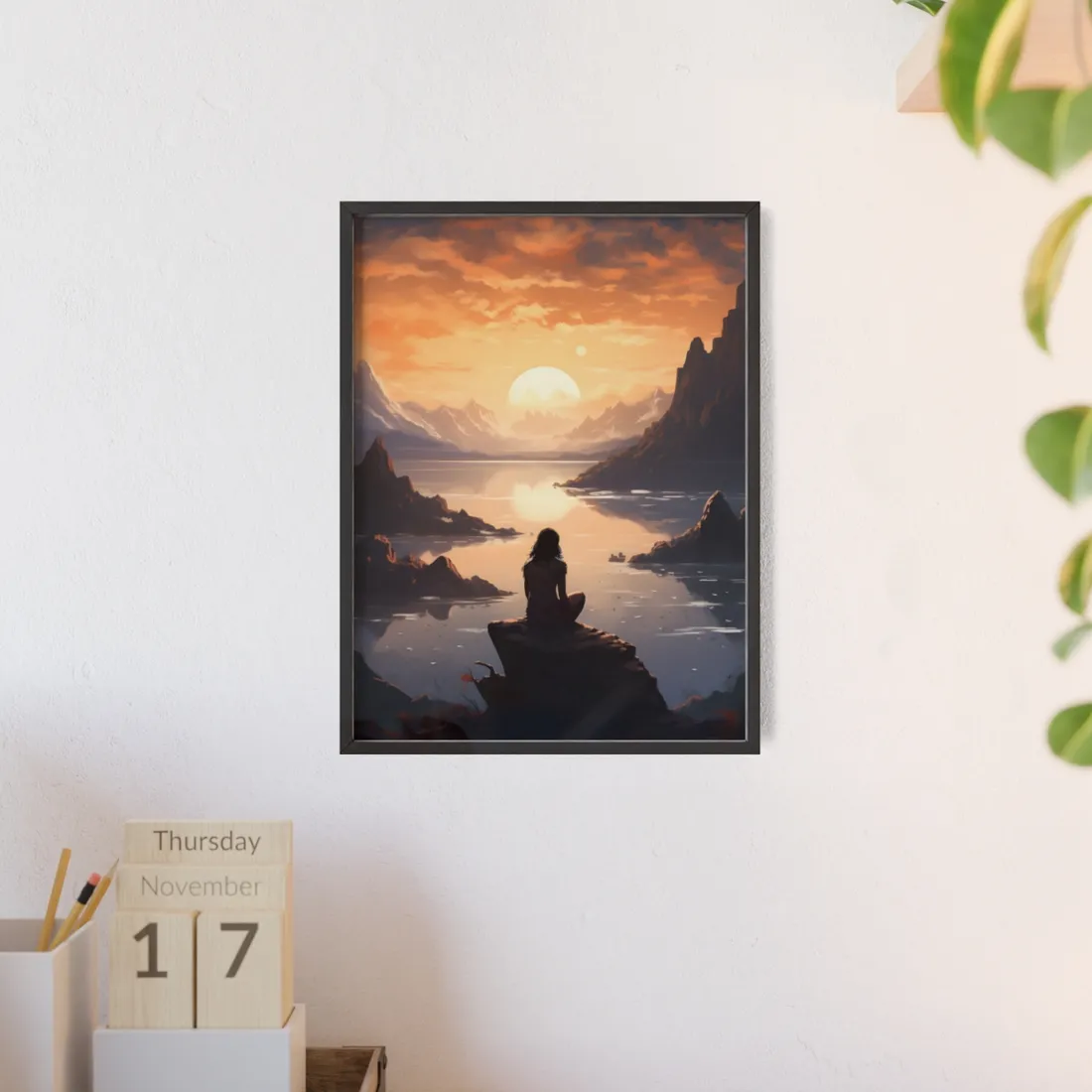 Profile Portrait: Monochrome Photography Art - Framed Poster