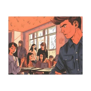 Young Man Among Students Canvas Print