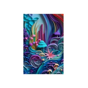 Paper Quilling Fantasy Landscape Metal Poster
