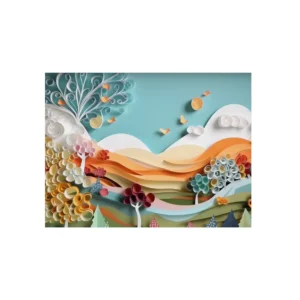 Layered Paper Hills Metal Poster