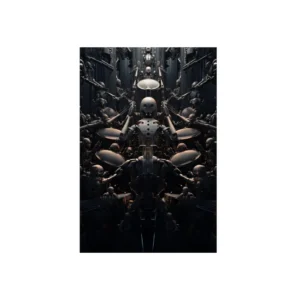 Symmetrical Robot Orchestra Metal Poster