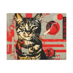 Tabby Cat Graphic Canvas Print