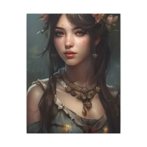 Flower Crowned Portrait Canvas Print